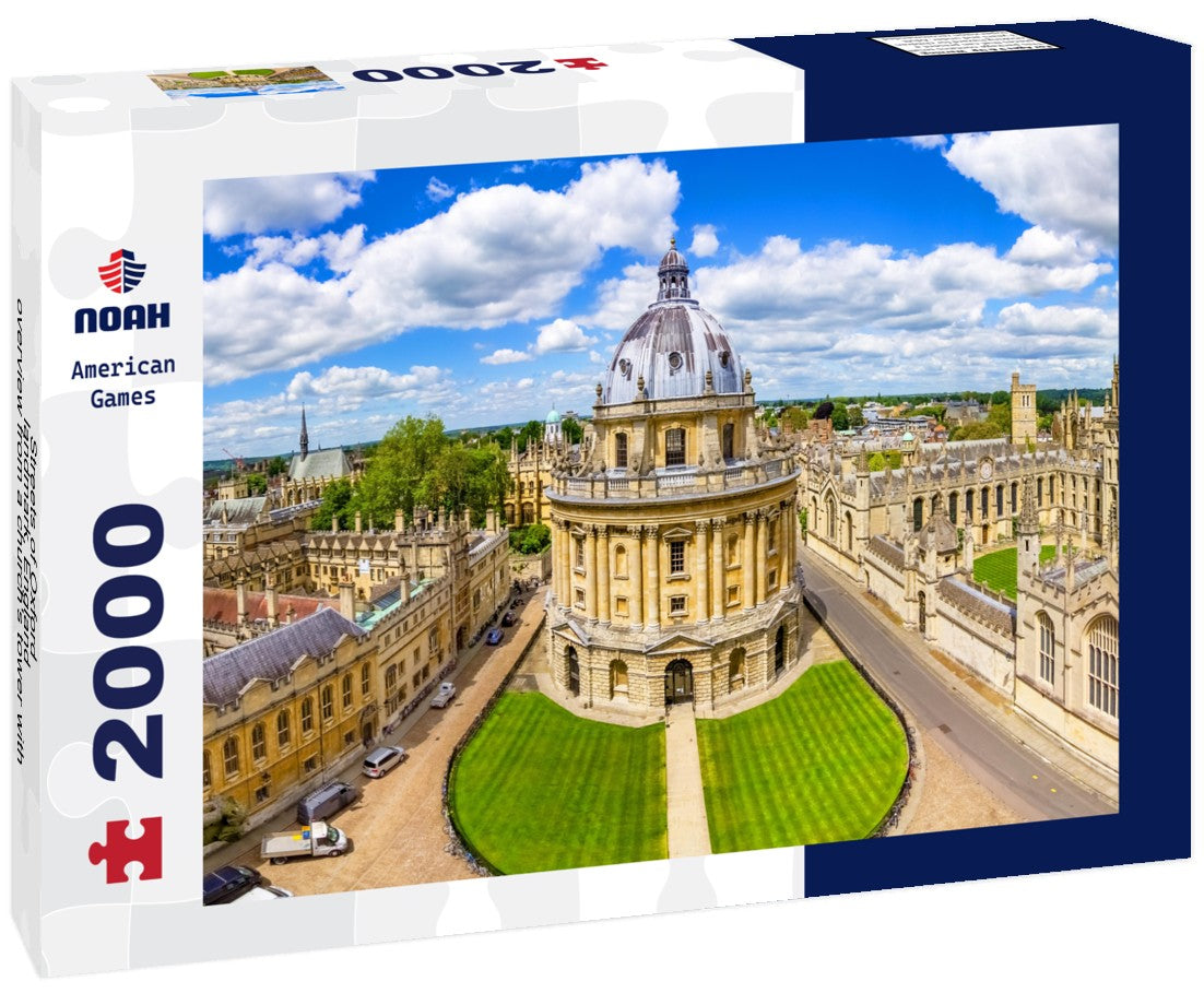 Streets of Oxford - landmark, England - overview from a church's tower with the Bodleian Library and All Souls College,Oxfordshire, England 2000pc Puzzle