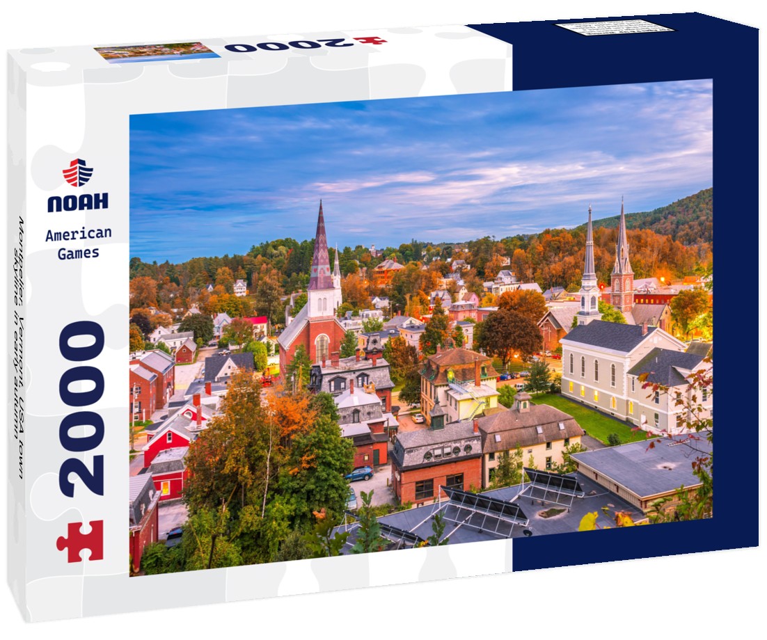 Montpelier, Vermont, USA town skyline in early autumn 2000pc Puzzle