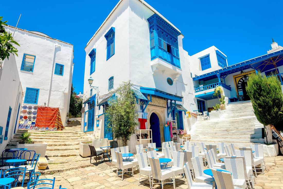 Townscape with typical white, blue houses in the village of Sidi Bou Said. Tunisia 2000pc Puzzle