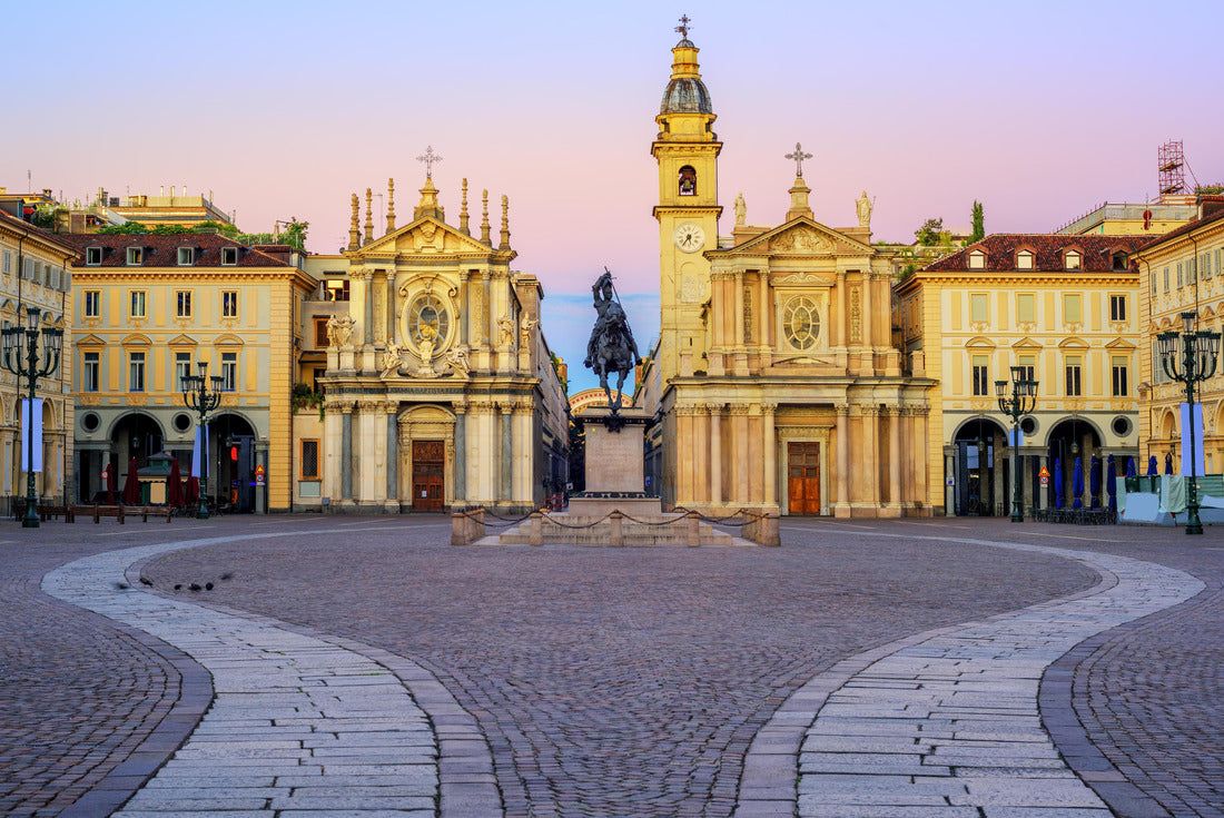 Piazza San Carlo and two churches of Santa Cristina and San Carlo Borromeo in the old town of Turin, Italy, at sunrise 2000pc Puzzle