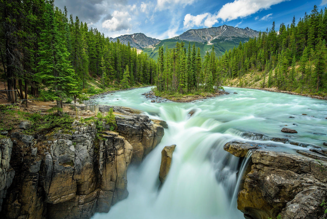 Upper Sunwapta Falls in Jasper National Park, Canada. The water comes from the Athabasca Glacier 2000pc Puzzle