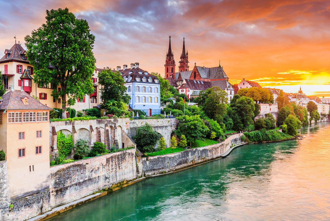 Basel, Switzerland. Old town with red Stone-Munster cathedral on the Rhine 2000pc Puzzle