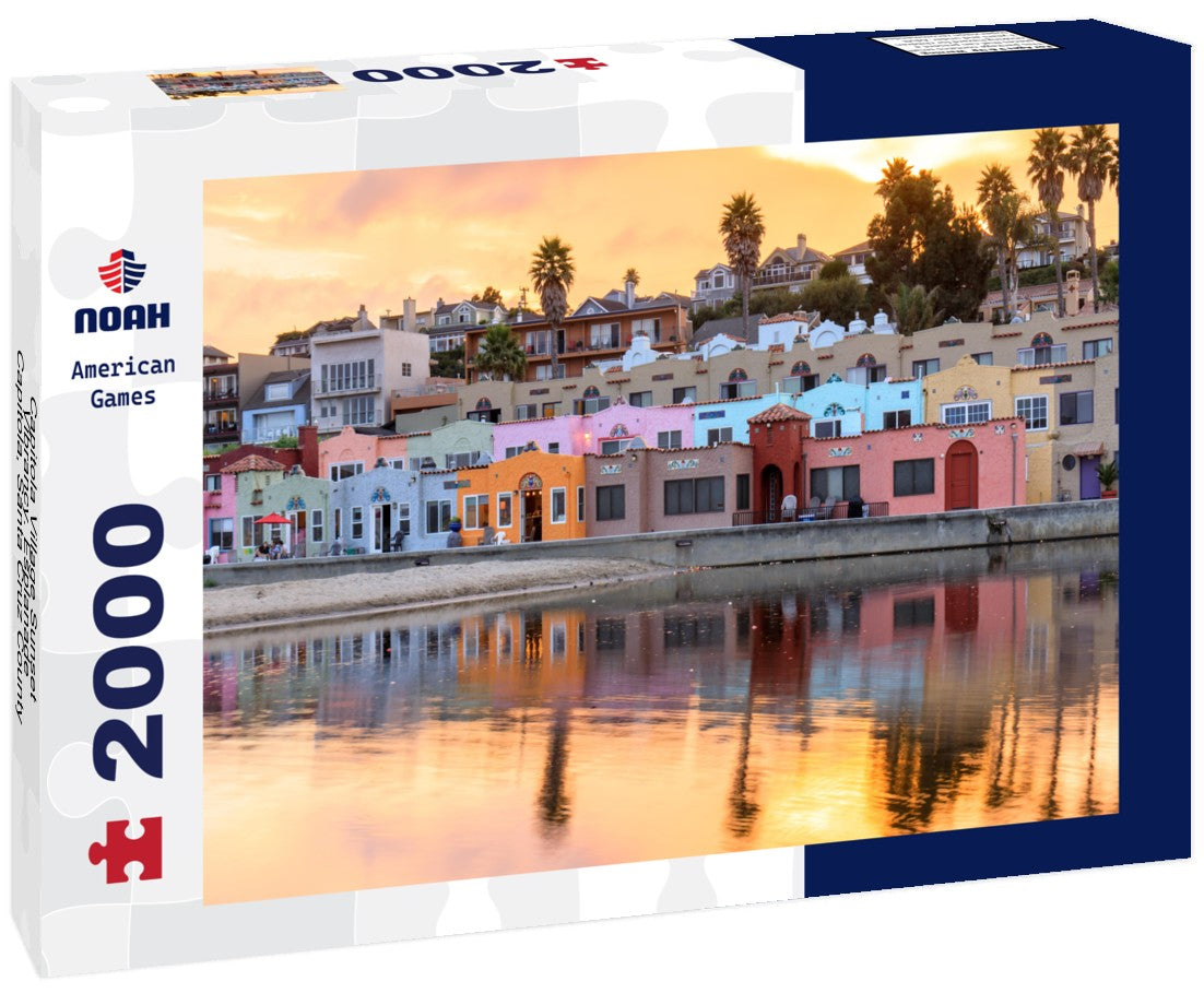 Capitola Village Sunset Vibrancy. Esplanade, Capitola, Santa Cruz County, California, USA 2000pc Puzzle