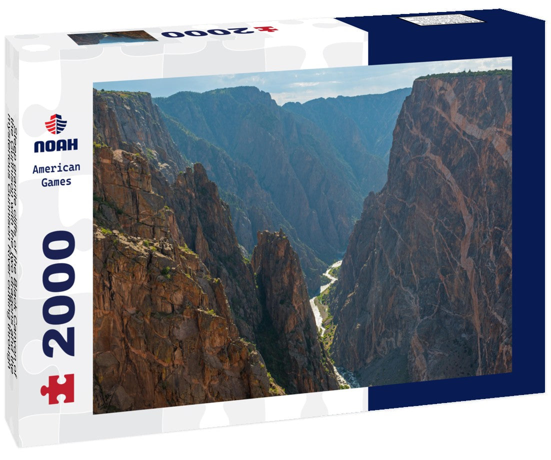 Steep granite cliffs of the Black Canyon of the Gunnison with the two dragons and the mysterious Gunnison River cutting through the rock in the valley, Colorado, USA 2000pc Puzzle