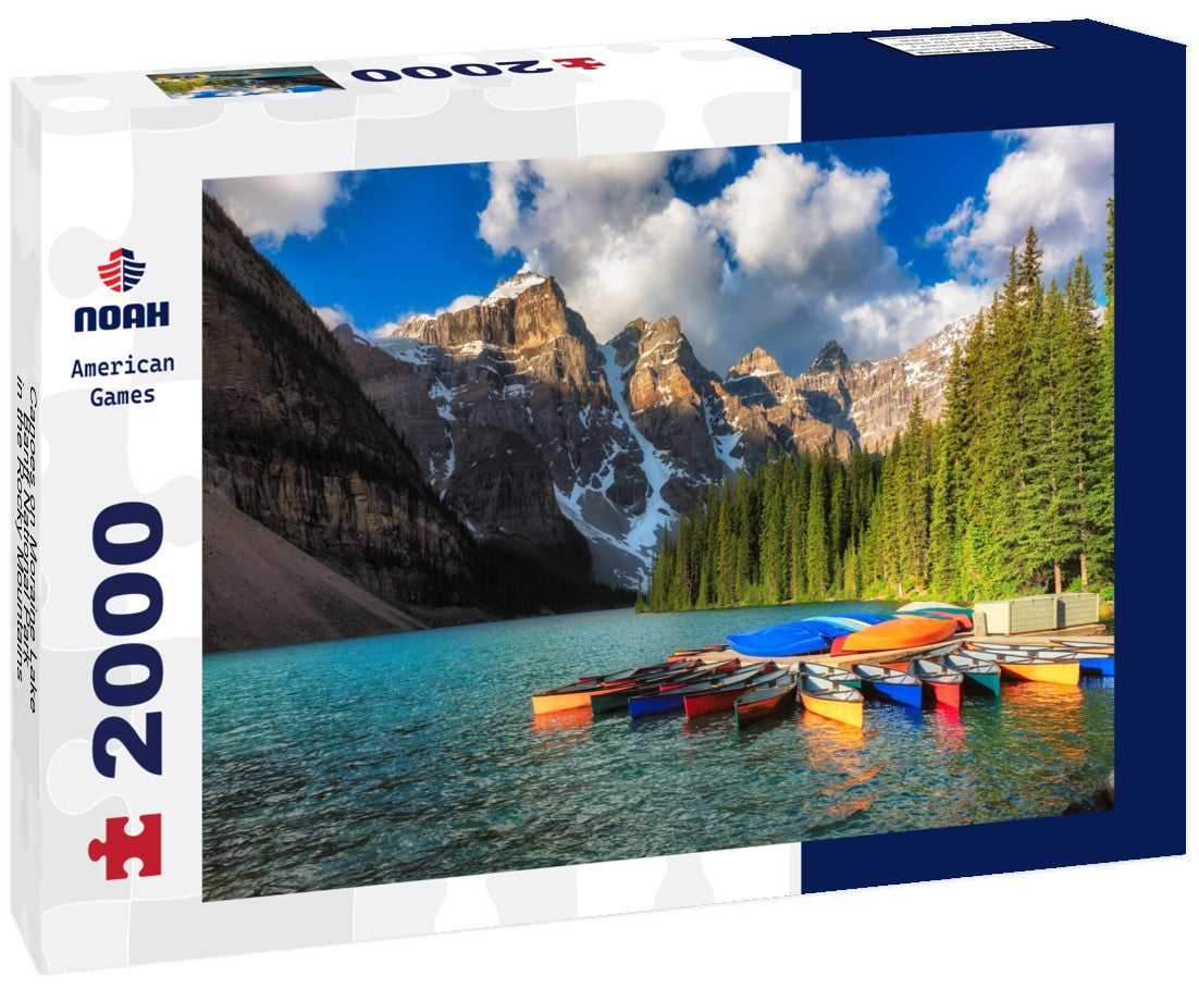 Canoes on Moraine Lake, Banff National Park in the Rocky Mountains, Alberta, Canada 2000pc Puzzle