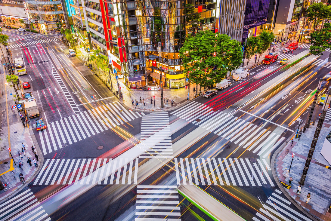 Tokyo, Japan cityscape and crosstown traffic in the Ginza District 2000pc Puzzle