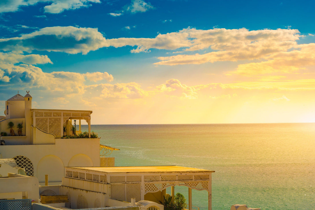 Noah Jigsaw Puzzle Hammamet, Tunisia. Picture of the architecture of the old Medina with dramatic sky at sunset 2000 pieces