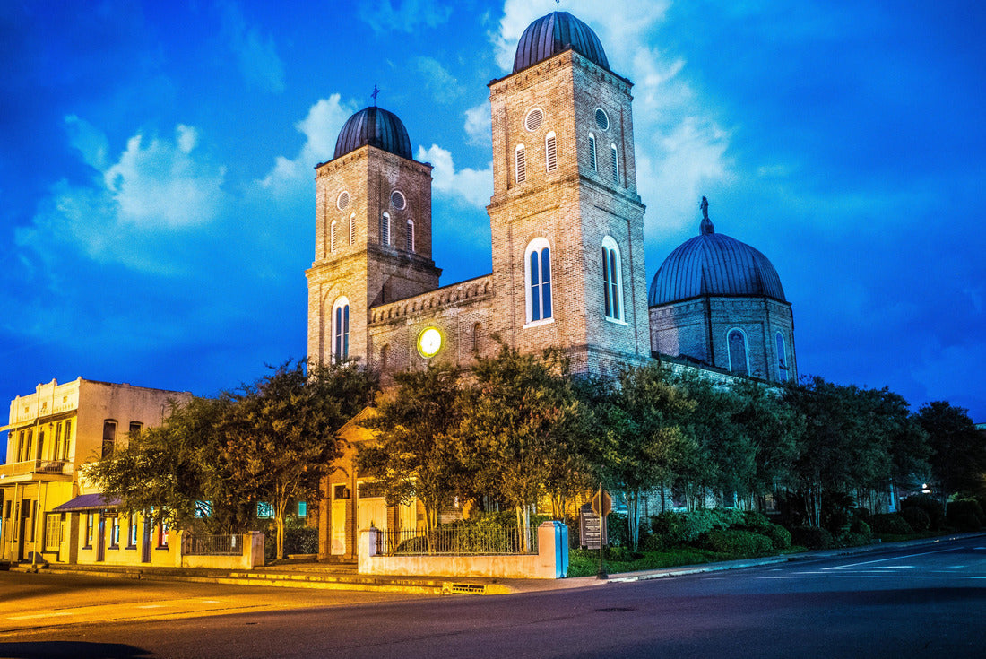 Light trails on the Basilica Minor in Natchitoches Louisiana 2000pc Puzzle