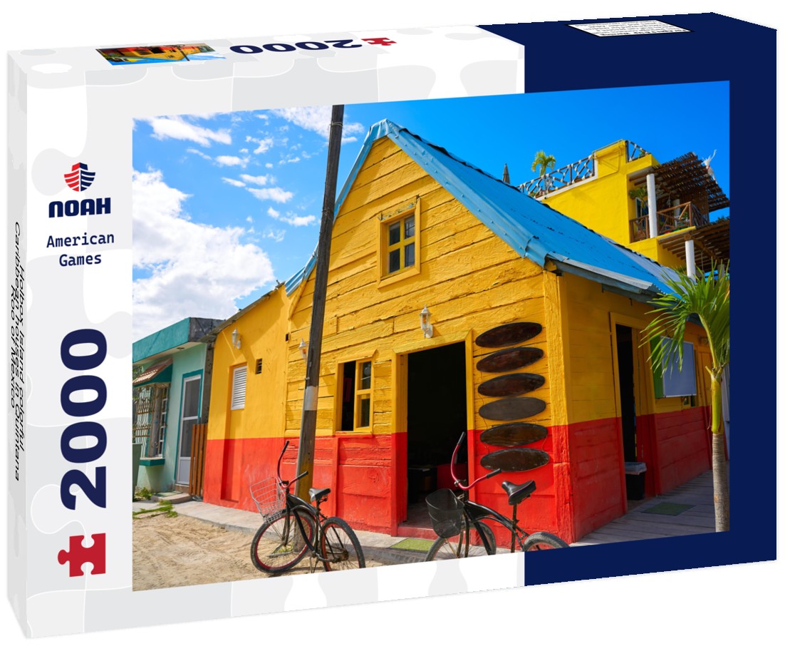 Holbox Island colorful Caribbean houses in Quintana Roo of Mexico 2000pc Puzzle