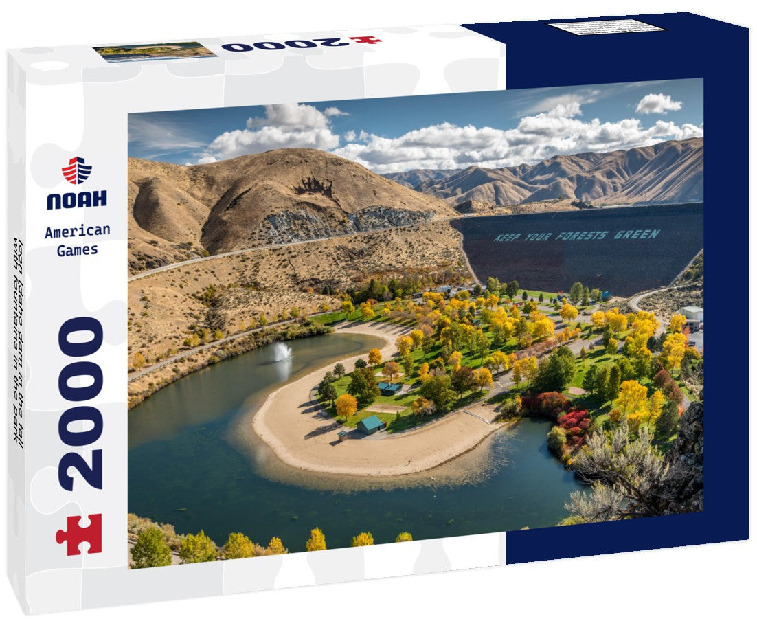 Icon Idaho dam in the fall with fountains in the park 2000pc Puzzle