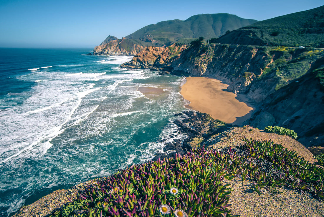 Devil's Slide sheer cliffs and Pacific Ocean coast in San Mateo County California 2000pc Puzzle
