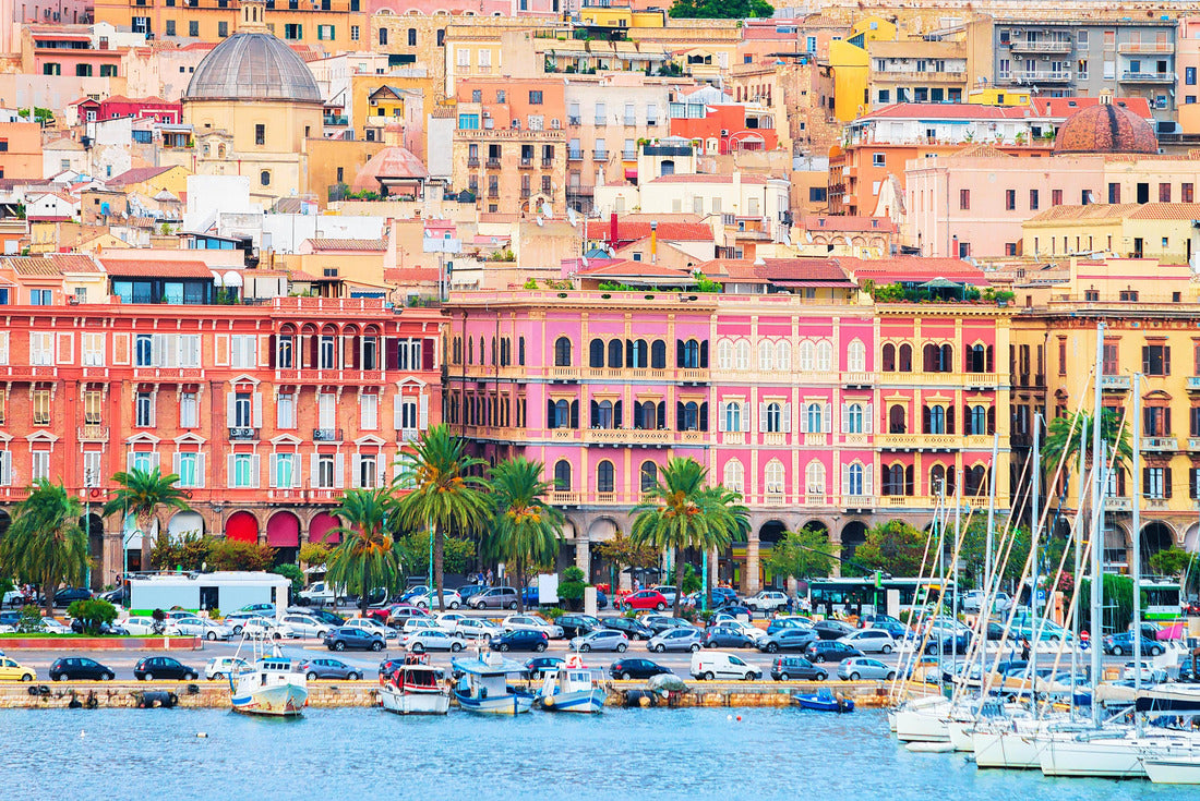 Cityscape with marina in the Mediterranean Sea in Cagliari, Sardinia, Italy 2000pc Puzzle