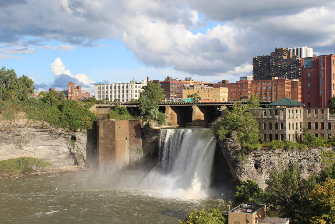 High Falls and skyline Rochester, New York. View from Pont De Rennes pedestrian bridge 2000pc Puzzle