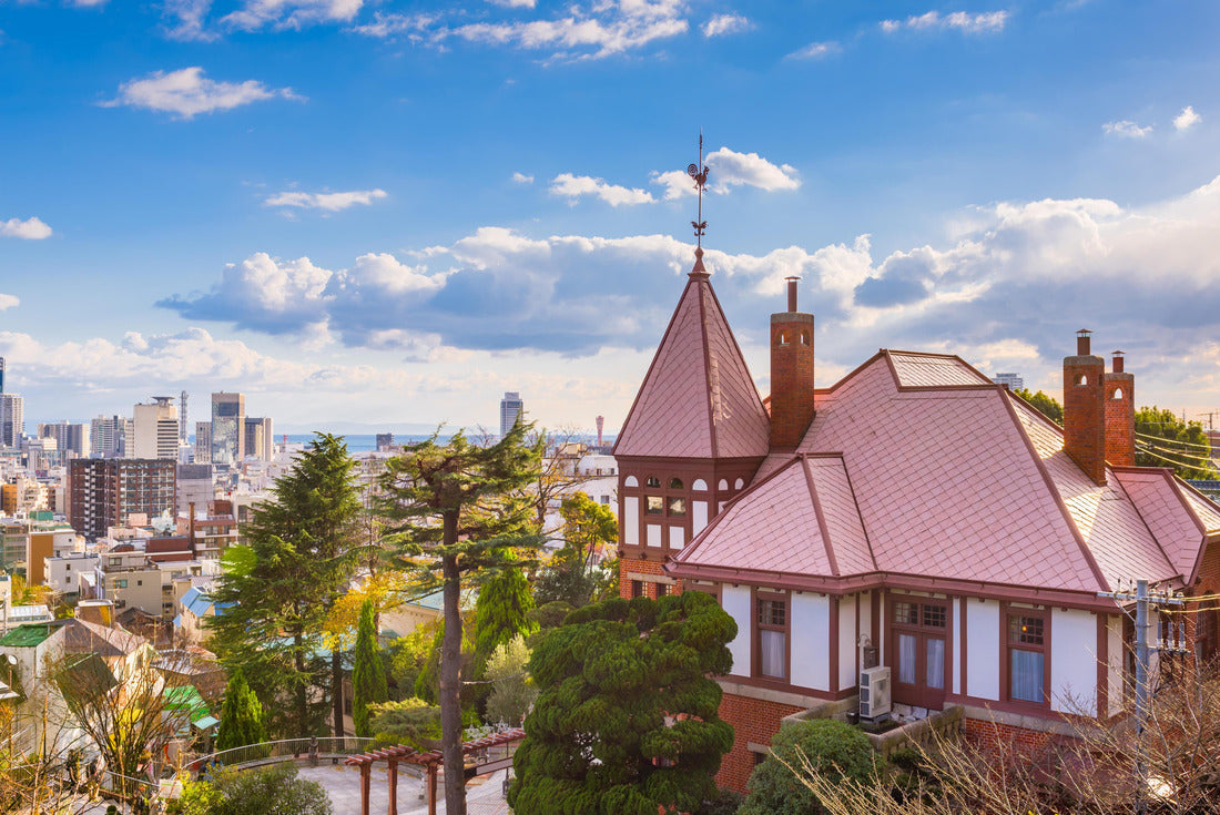 Kobe, Japan at the historic Kitano District houses and downtown skyline 2000pc Puzzle