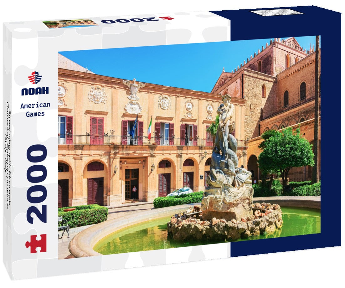 Street view with Monreale Cathedral, Palermo province, Sicily, Italy 2000pc Puzzle