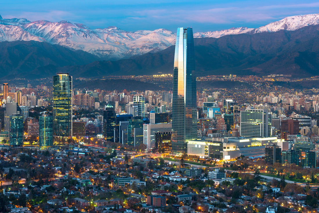 the Providencia and Las Condes neighborhoods with Costanera Center skyscraper, Titan Tower and Los Andes mountain range, Santiago, Chile 2000pc Puzzle