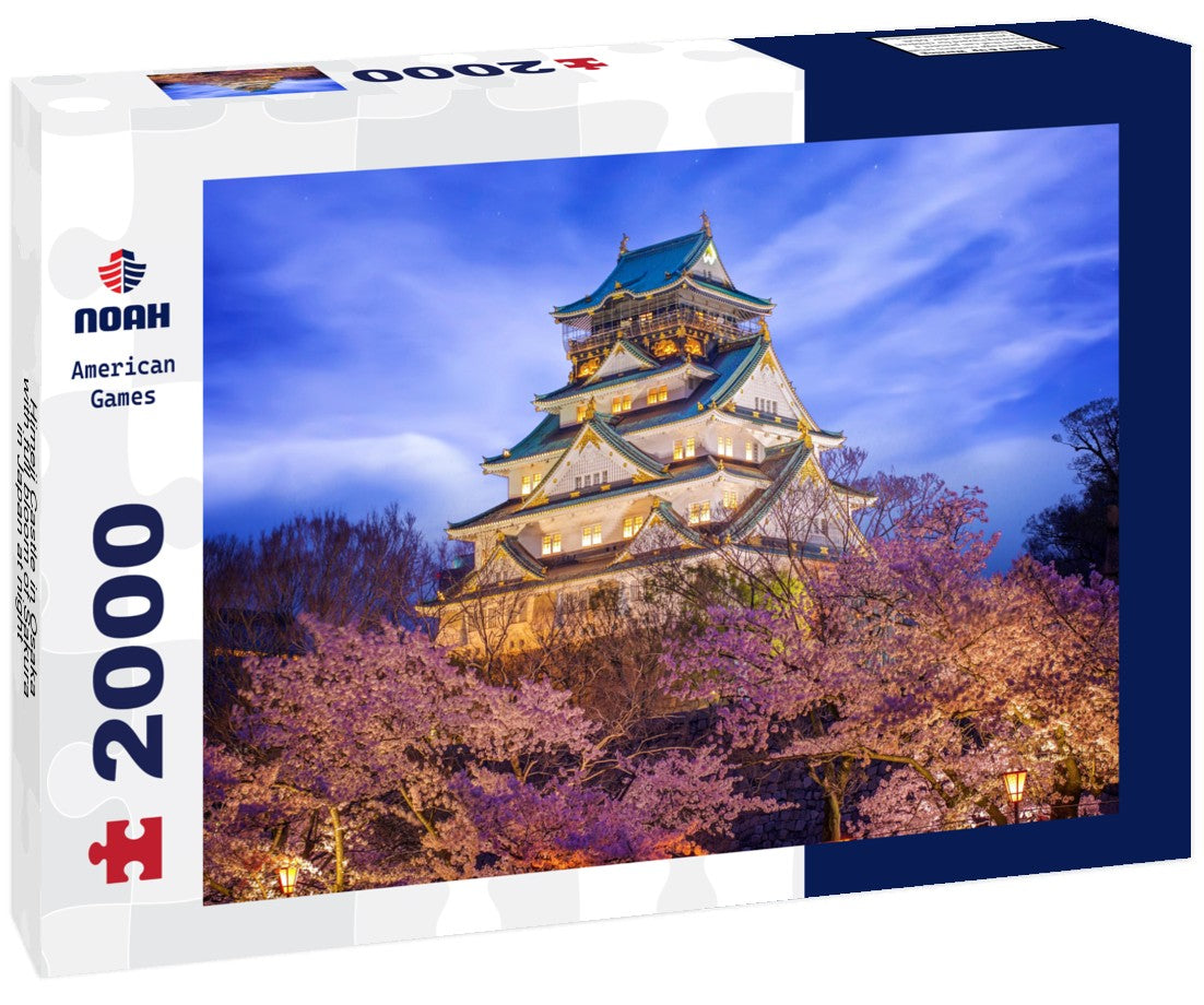 Himeji Castle in Osaka with full bloom of Sakura in Japan at night 2000pc Puzzle