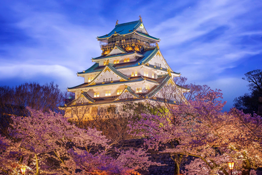 Himeji Castle in Osaka with full bloom of Sakura in Japan at night 2000pc Puzzle