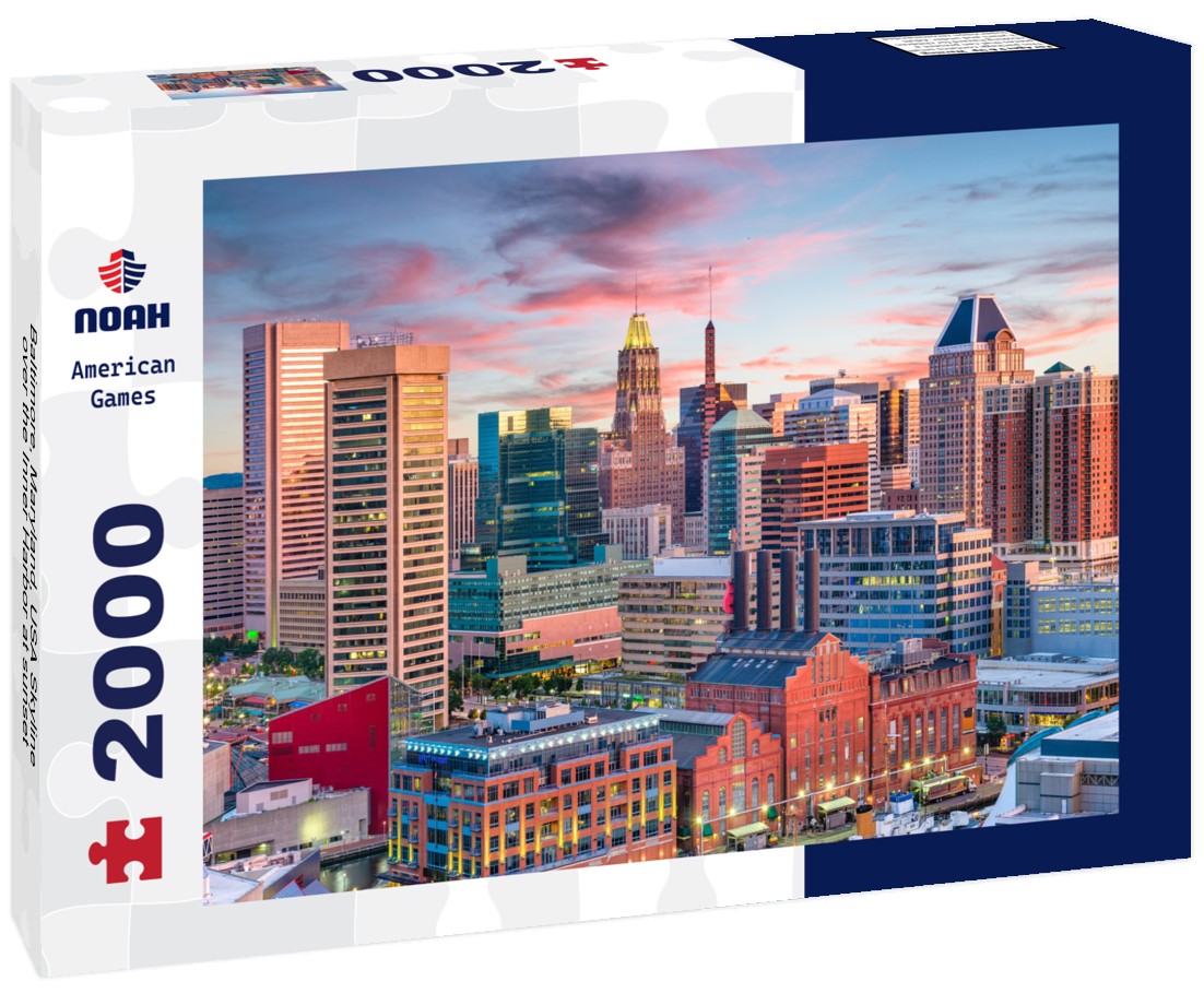 Baltimore, Maryland, USA Skyline over the Inner Harbor at sunset 2000pc Puzzle