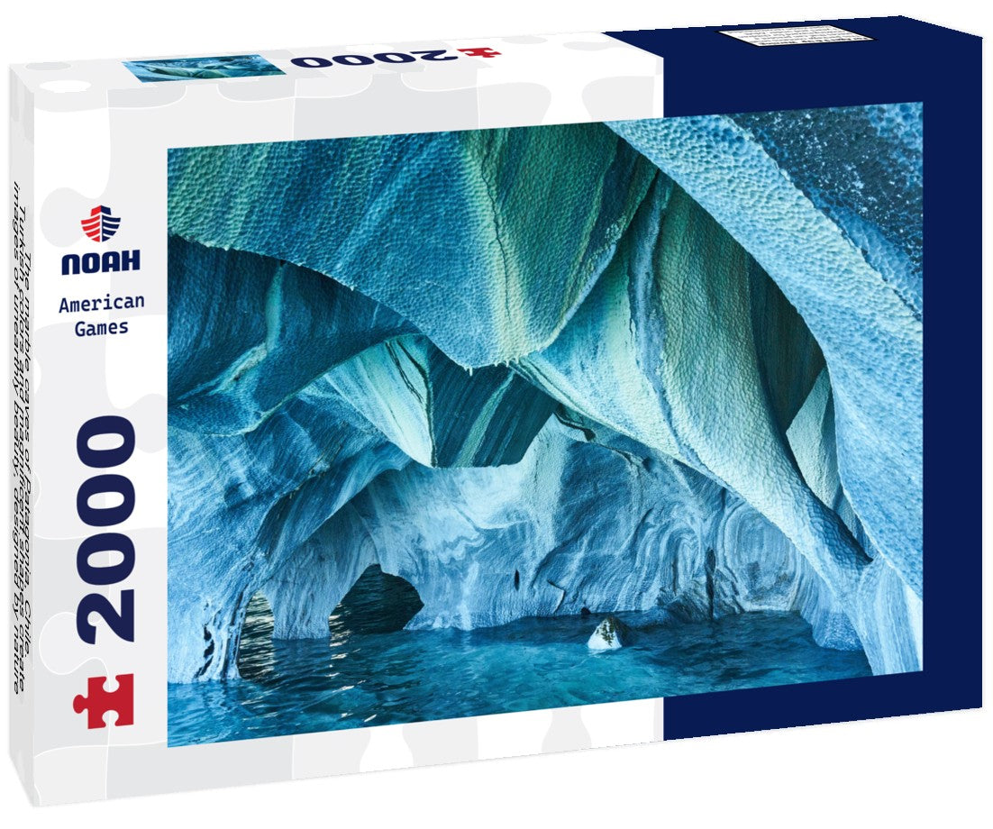The marble caves of Patagonia, Chile. Turkish colors and magnificent shapes create images of unearthly beauty, designed by nature 2000pc Puzzle