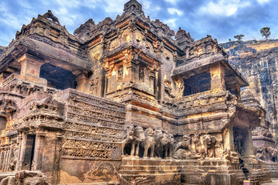 The Kailasa temple, cave 16 in Ellora complex. A UNESCO world heritage site in Maharashtra, India 2000pc Puzzle
