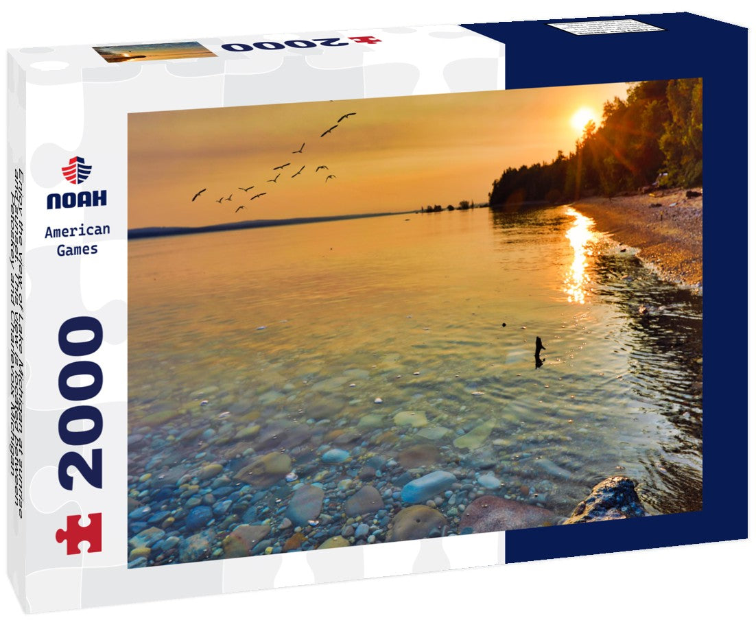 Enjoy the view of Lake Michigan at sunrise and sunset. This view is located between Petoskey and Charlevoix Michigan 2000pc Puzzle