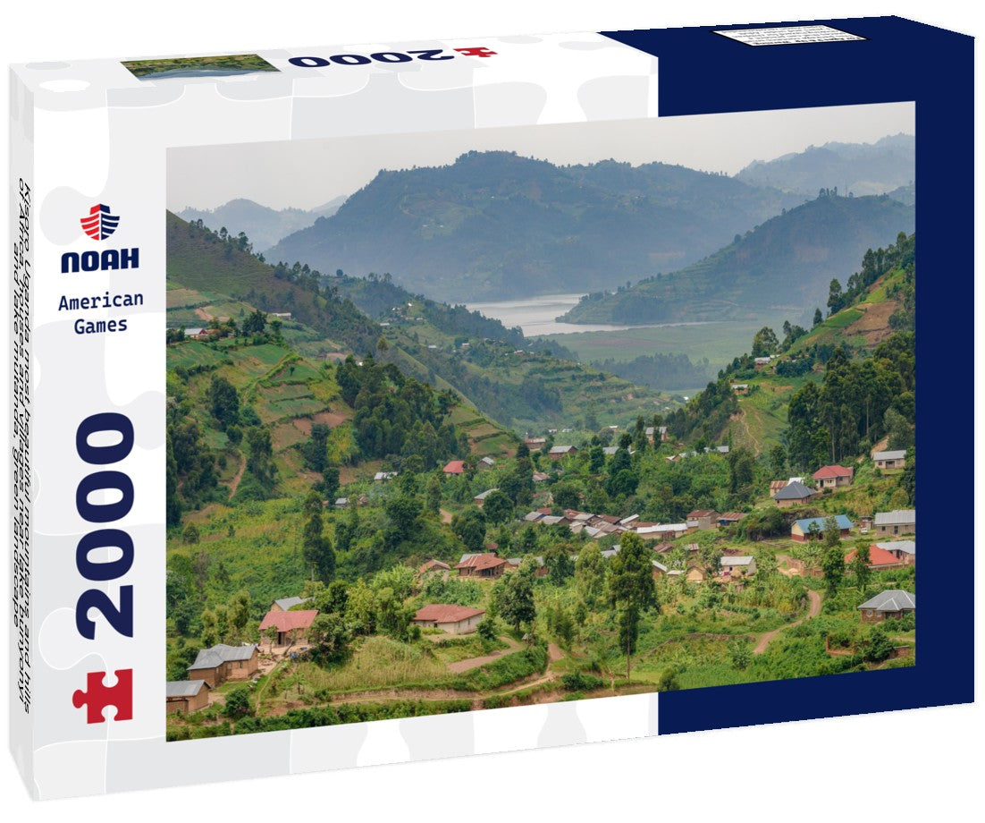 Kisoro Uganda most beautiful mountains and hills of Africa, houses and villages near lake bunyonyi and lake mutanda, green landscape 2000pc Puzzle