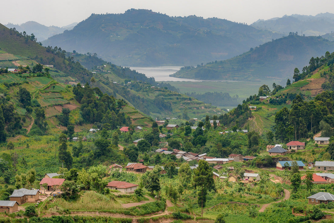 Kisoro Uganda most beautiful mountains and hills of Africa, houses and villages near lake bunyonyi and lake mutanda, green landscape 2000pc Puzzle