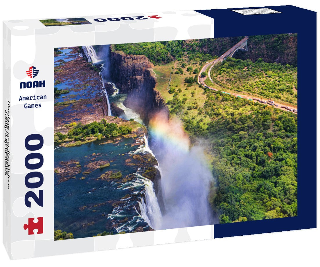 Rainbow over the Victoria Falls in Zimbabwe, sunny day in Africa 2000pc Puzzle