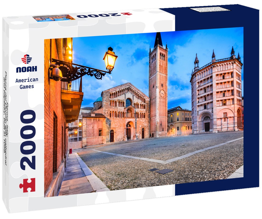 Parma, Italy - Piazza del Duomo with cathedral and baptistry, built in 1059. Romanesque architecture in Emilia-Romagna 2000pc Puzzle