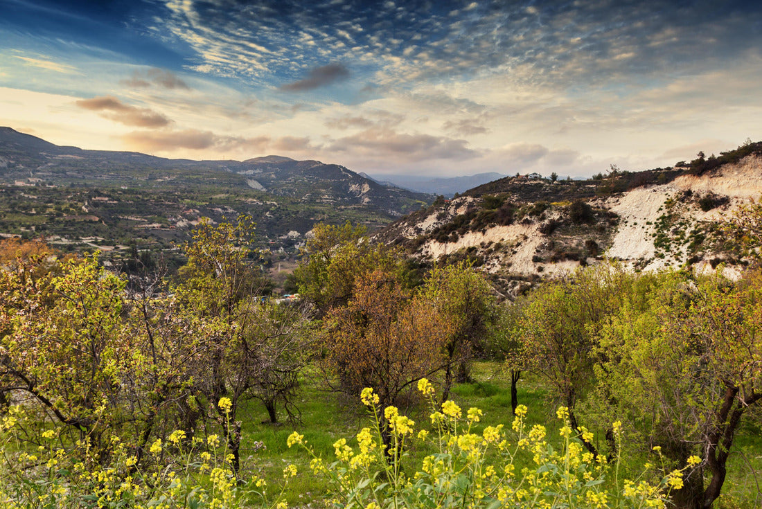 Beautiful scenery, a bright sunset in the mountains on the island of Cyprus, Troodos 2000pc Puzzle