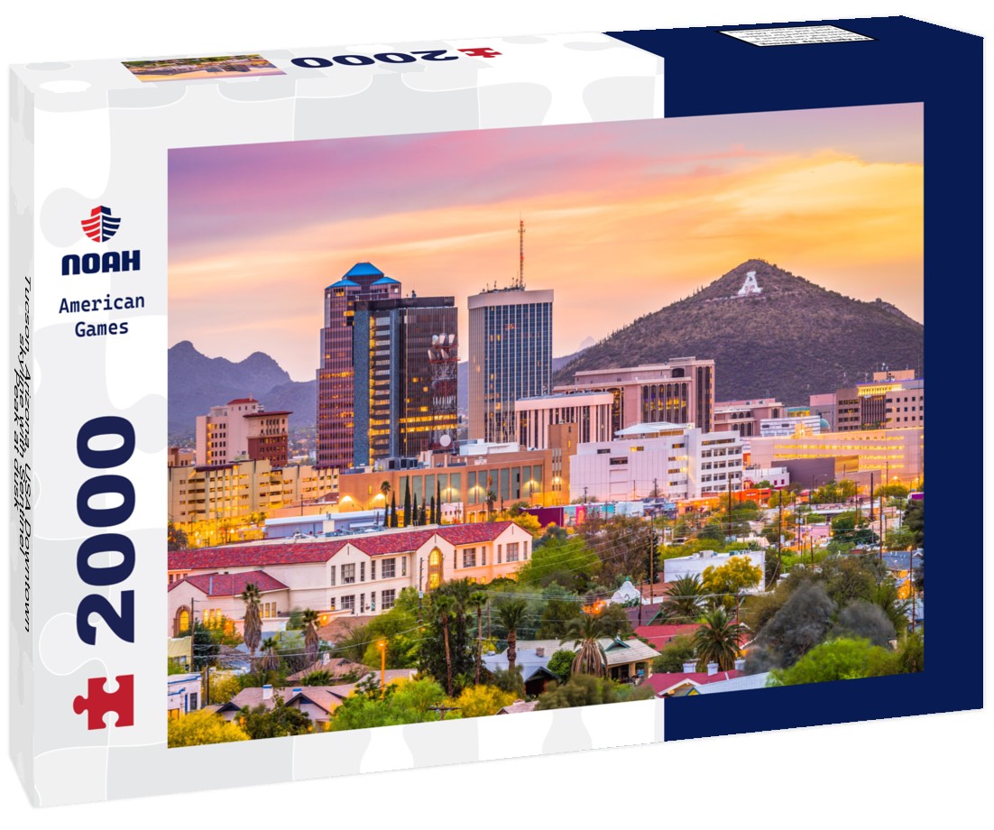 Tucson, Arizona, USA Downtown skyline with Sentinel Peak at dusk 2000pc Puzzle