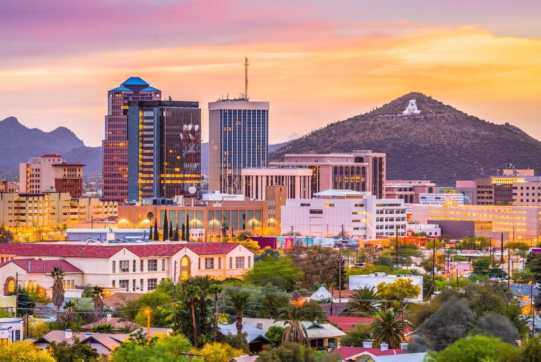 Tucson, Arizona, USA Downtown skyline with Sentinel Peak at dusk 2000pc Puzzle
