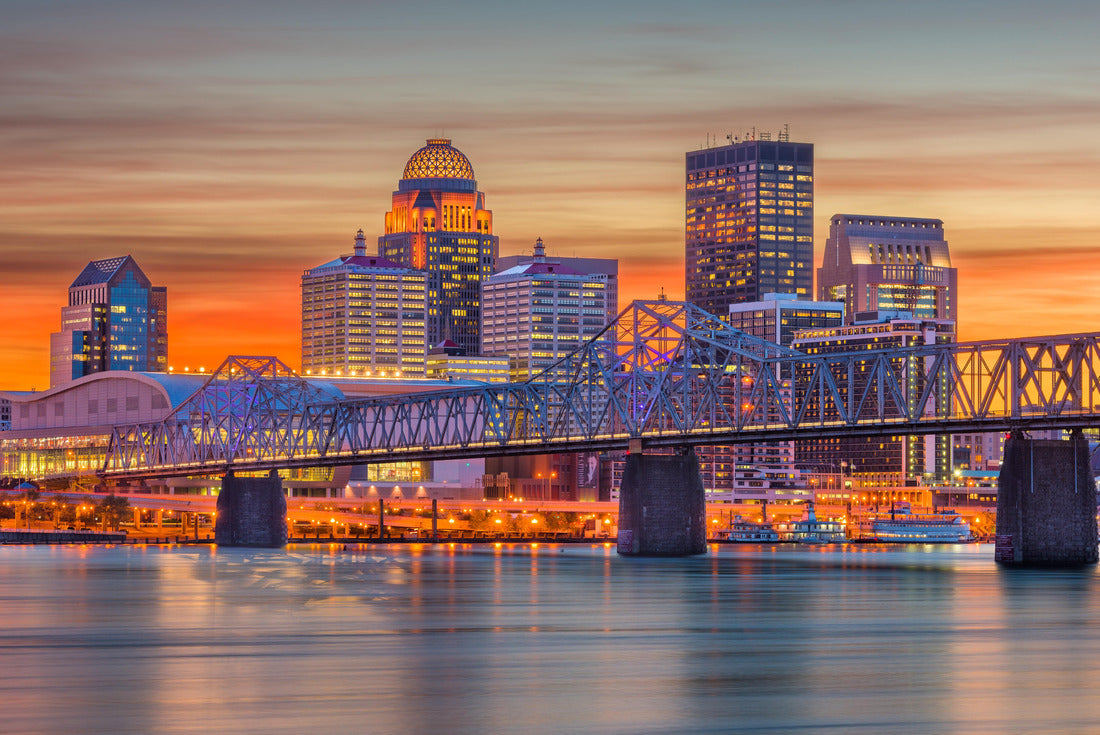Noah Jigsaw Puzzle Louisville, Kentucky, USA downtown city skyline on the river at dusk 2000 pieces