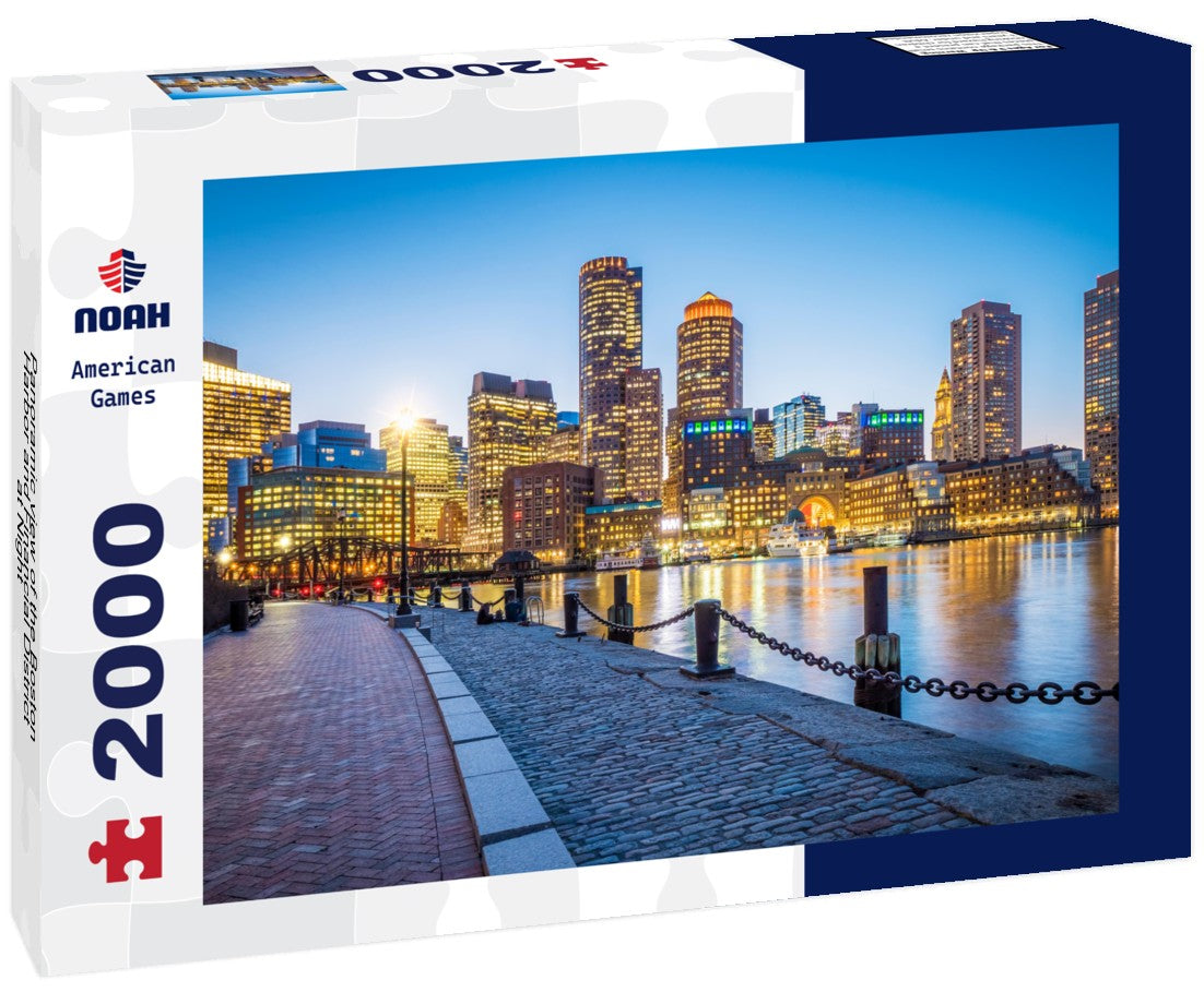 the Boston Harbor and Financial District at Night 2000pc Puzzle