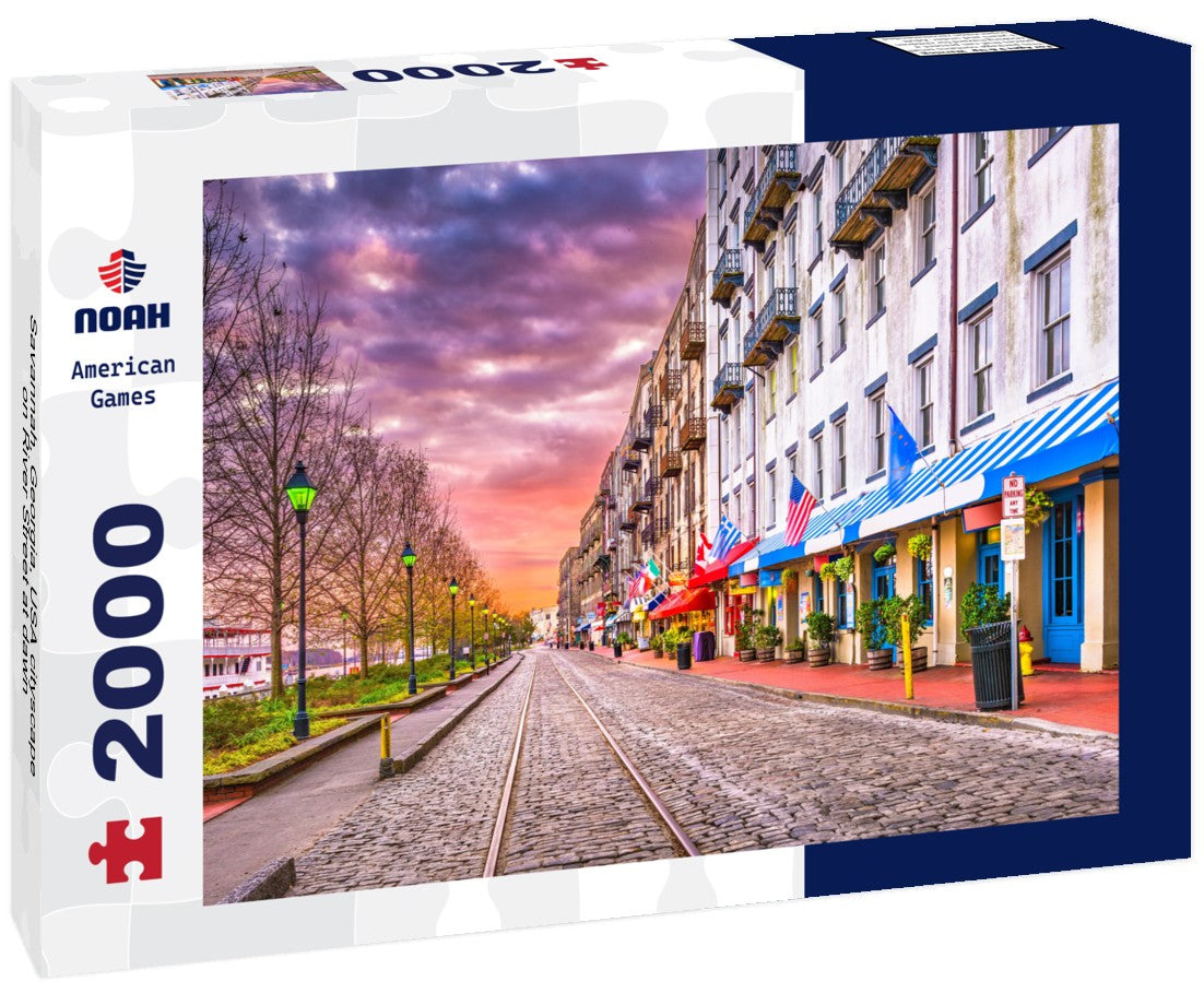 Savannah, Georgia, USA cityscape on River Street at dawn 2000pc Puzzle