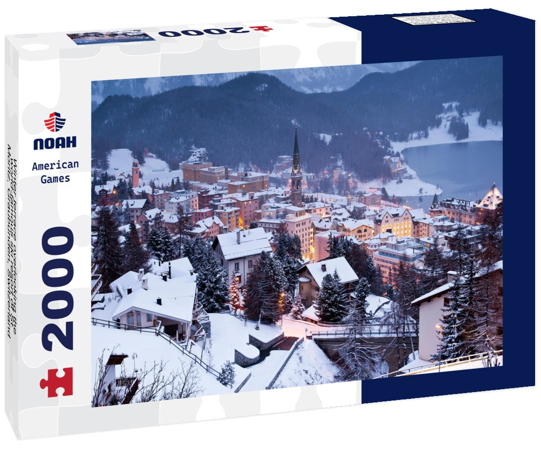 Winter terrace overlooking the world-famous ski resort of St. Moritz, Graubünden, Switzerland 2000pc Puzzle