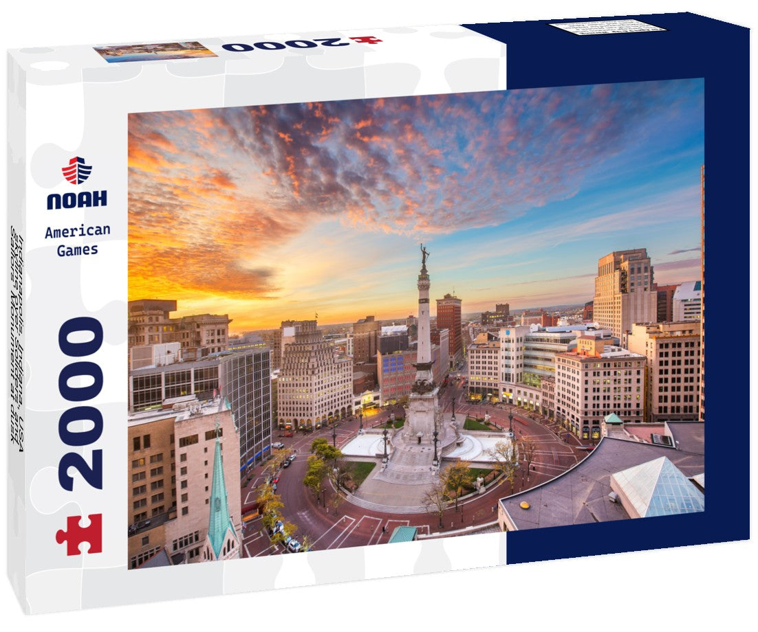 Indianapolis, Indiana, USA skyline over Soliders' and Sailors' Monument at dusk 2000pc Puzzle
