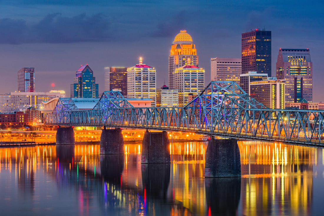 Louisville, Kentucky, USA downtown skyline in the downtown area on the Ohio River at dusk 2000pc Puzzle