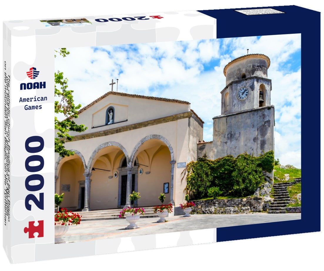 The catholic church Basilica of San Biagio with bell tower, in the district of Maratea, on the mountain San Biagio, on the Tyrrhenian seacoast in the south of Italy 2000pc Puzzle