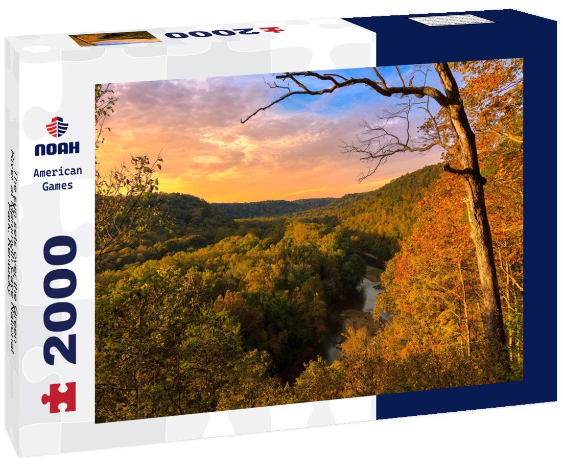 The sun sets over the Green River at Mammoth Cave National Park, Kentucky 2000pc Puzzle