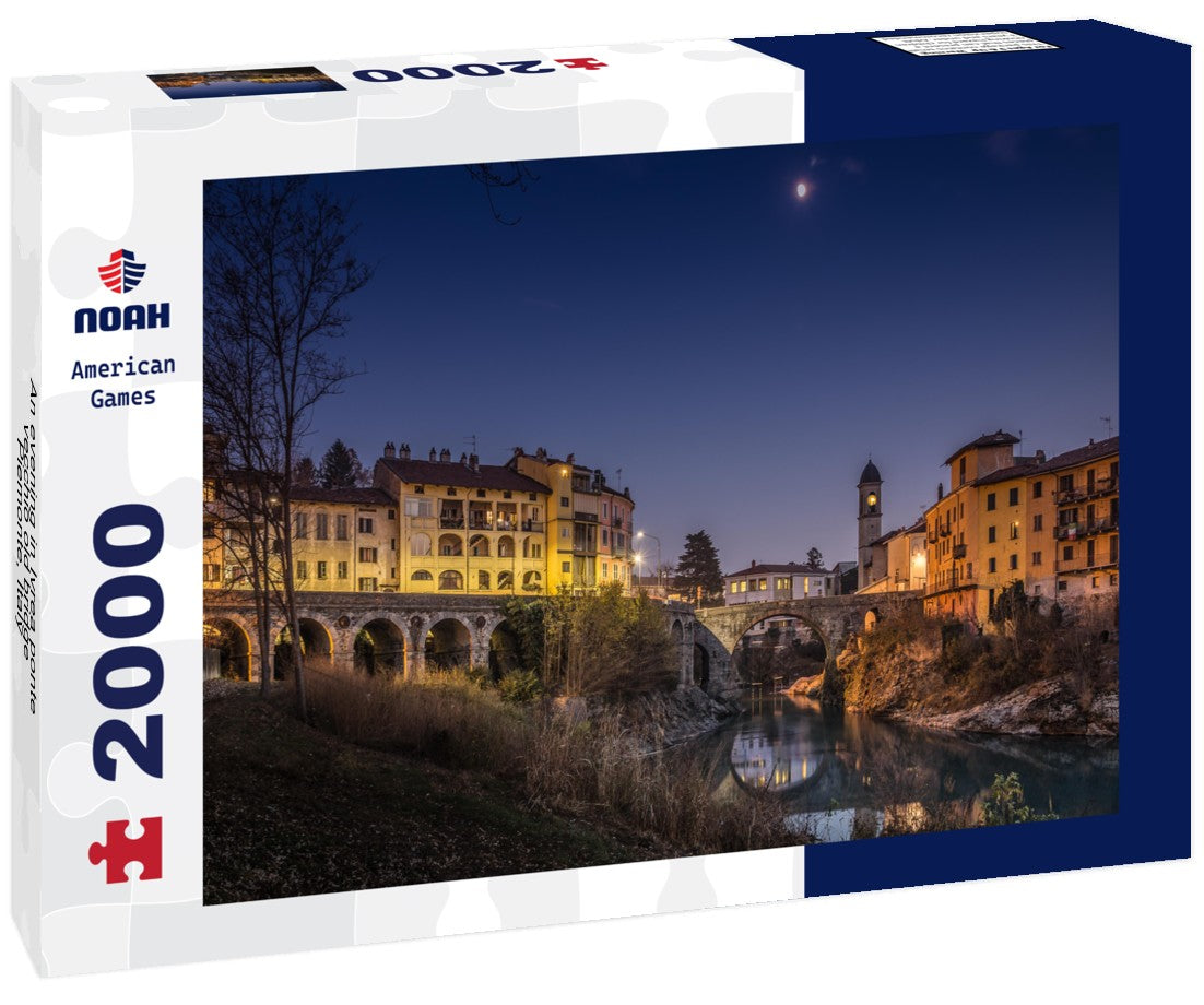 An evening in Ivrea ponte vecchio old bridge, Piemonte, Italy 2000pc Puzzle