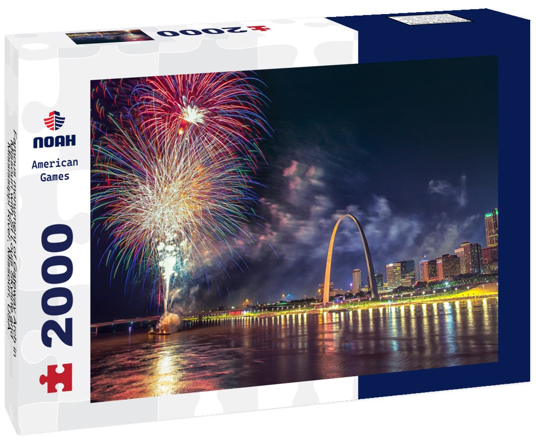 Famous monument of Gateway Arch in Missouri with St Louis Skyline and Mississippi River, Missouri, USA 2000pc Puzzle
