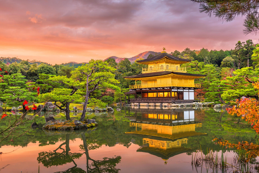 Kyoto, Japan at Kinkaku-ji, The Temple of the Golden Pavilion at dusk 2000pc Puzzle