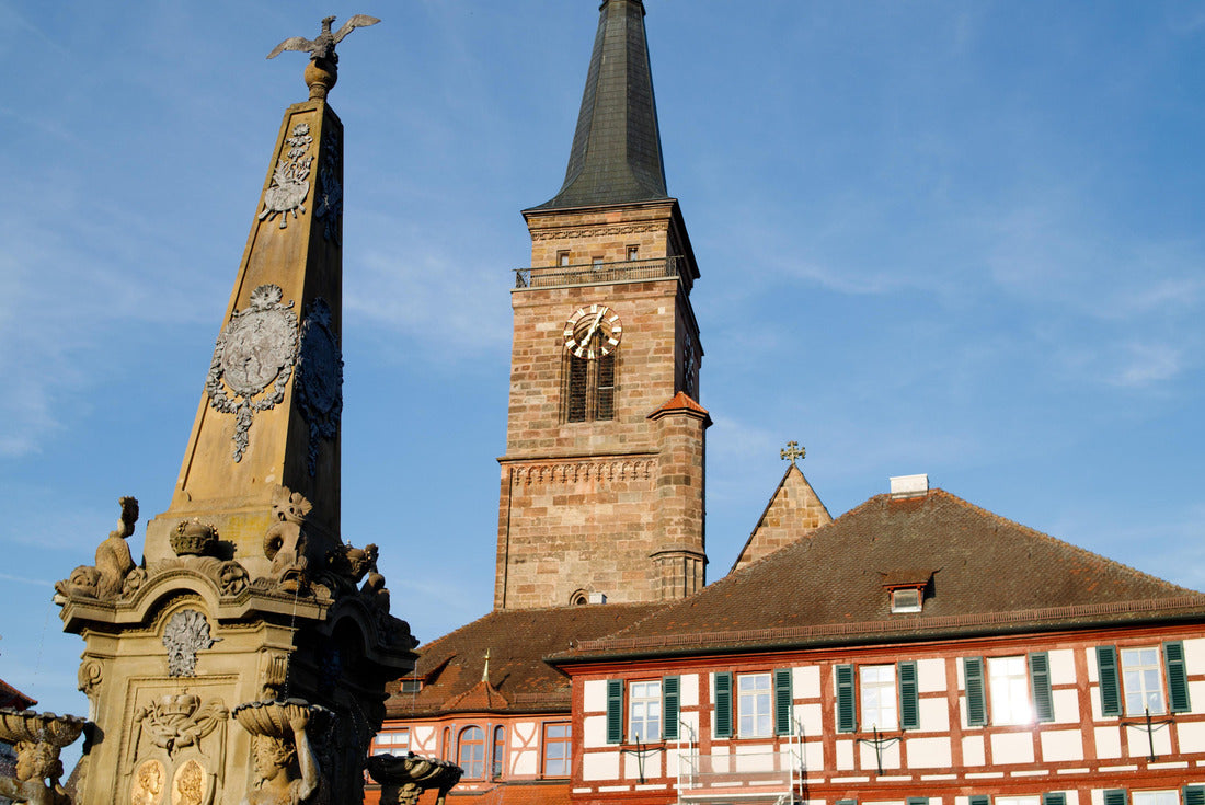 Brook flows through the historic city center. Schwabach, Bavaria, Germany 2000pc Puzzle