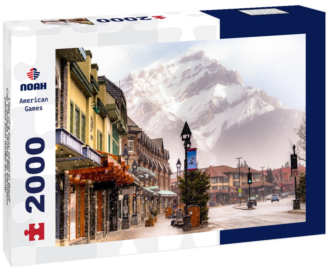 busy street in Banff City Canada during the transition period from winter to snow 2000pc Puzzle