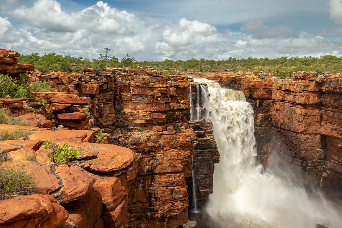 Landscape view at the top of one of the twin King George Falls in flood, Kimberley, Australia 2000pc Puzzle