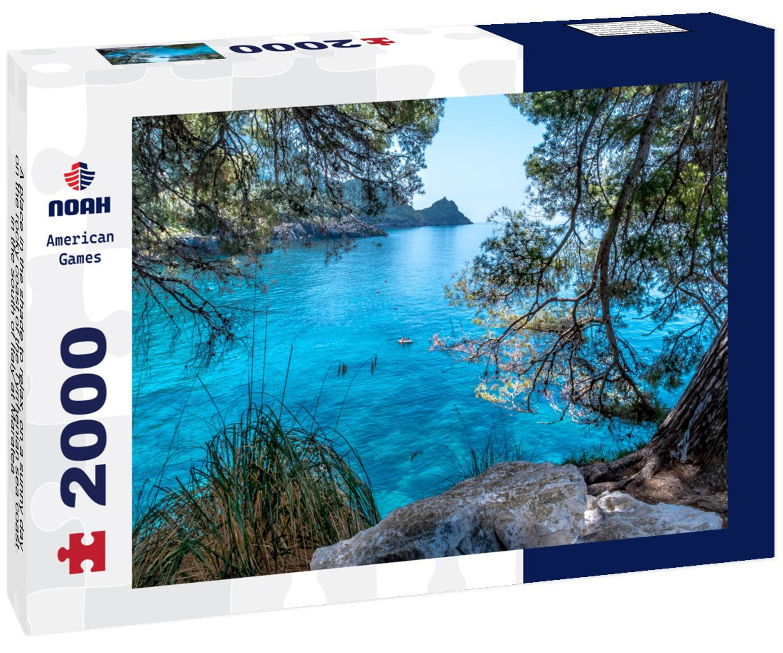 A place in the shade to relax, on a sunny day, on the rocky coast of the Tyrrhenian sea coast in the south of Italy at Maratea 2000pc Puzzle