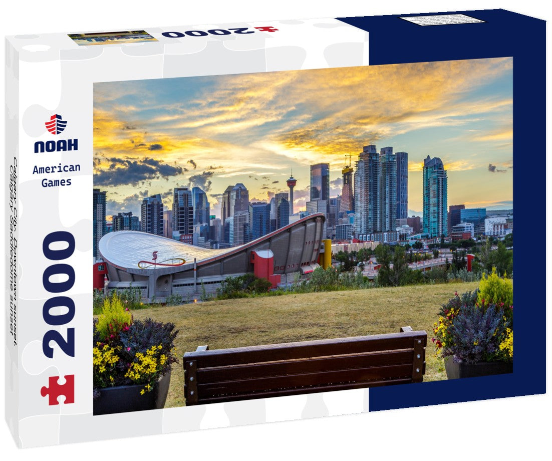 Calgary City. Downtown sunset. Calgary Saddledome sunset 2000pc Puzzle