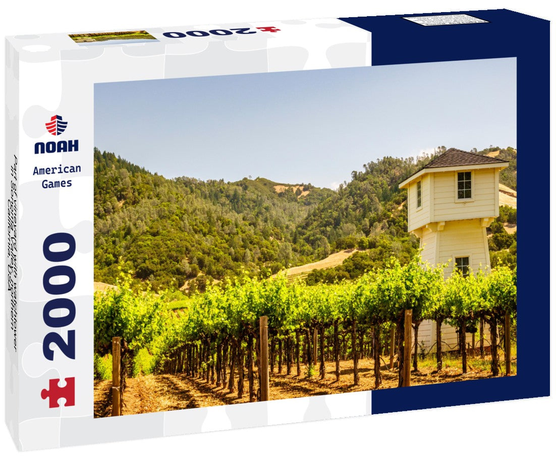 Part of vineyard with watchtower in Sonoma Valley, northern California, USA 2000pc Puzzle